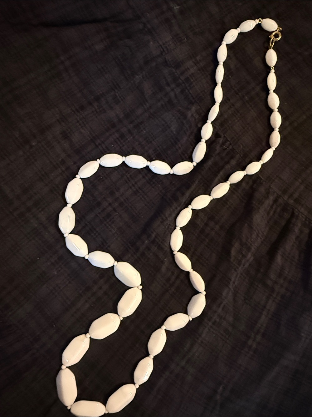 Milk Glass Beaded Women's Necklace